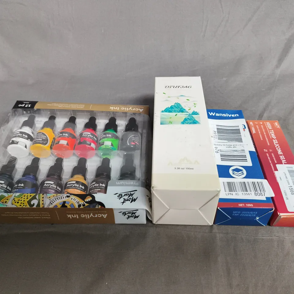APPROX 10 ASSORTED ITEMS TO INCLUDE - 12 COLOUR ACRYLIC INK SET, DIFFUSER ETC..