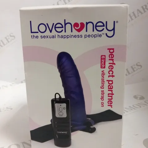 BOXED LOVE HONEY PERFECT PARTNER 6" VIBRATING STRAP ON LUSTFUL THRUST FUN