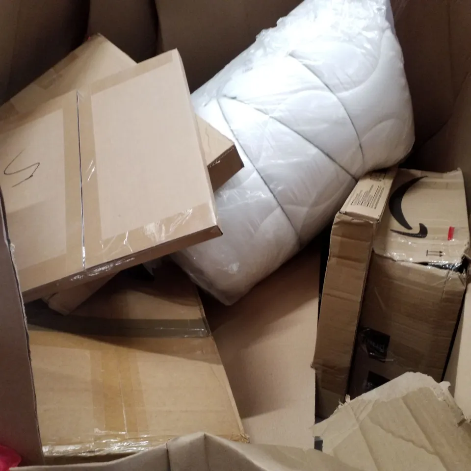 PALLET CONTAINING ASSORTED PRODUCTS INCLUDING CEILING FAN LIGHT, TOILET SEAT, WOK, WALL PRINT DECO & FOLDING CAMPING TABLE