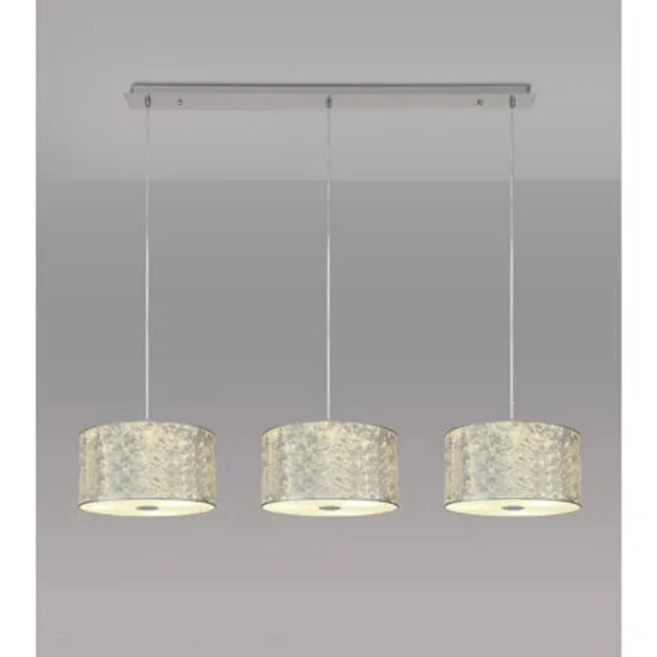 BOXED BAYMONT POLISHED CHROME 3 LIGHT E27 LINEAR PENDANT (1 BOX)