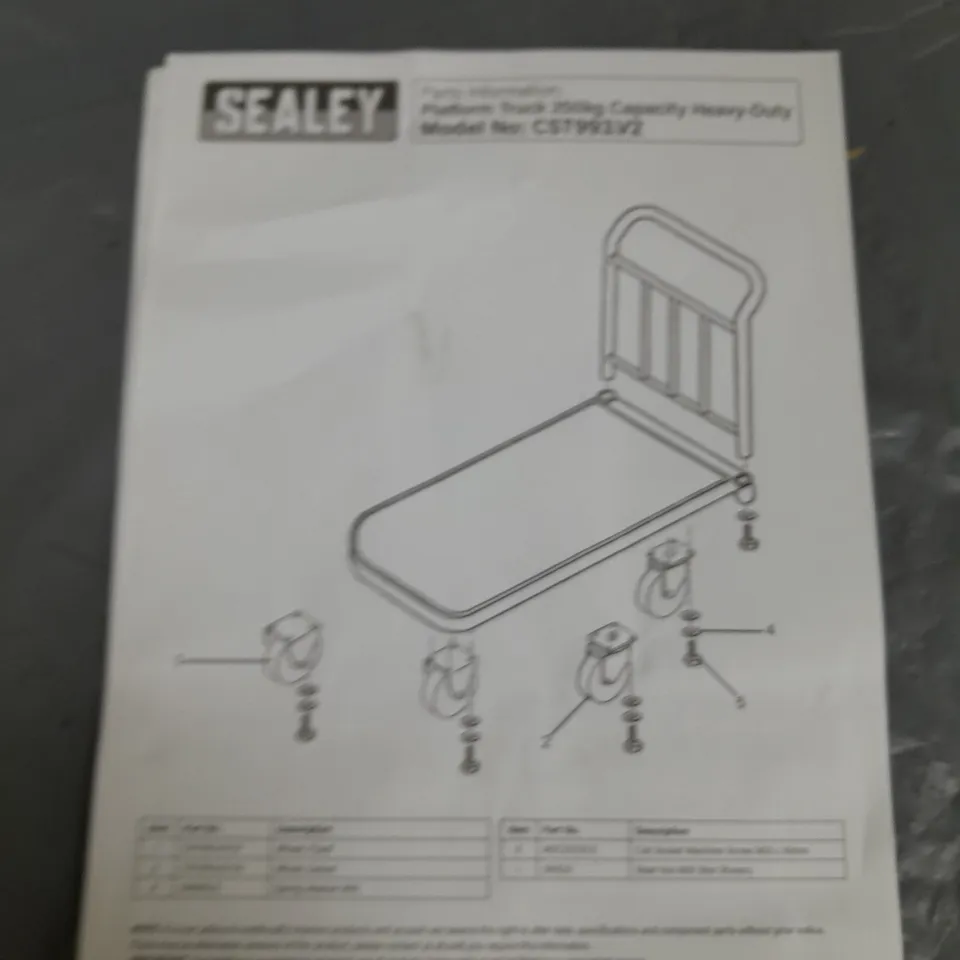 SEALEY PLATFORM TRUCK - COLLECTION ONLY