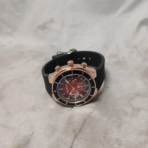 MANN EGERTON LIMITED EDITION WRISTWATCH โ ROSE GOLD CASE, BLACK BEZEL & STRAP