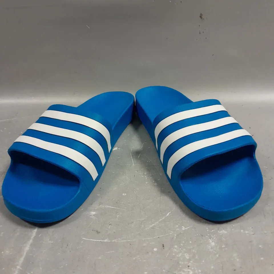 ADIDAS THREE STRIPE SLIDERS IN BLUE - 11