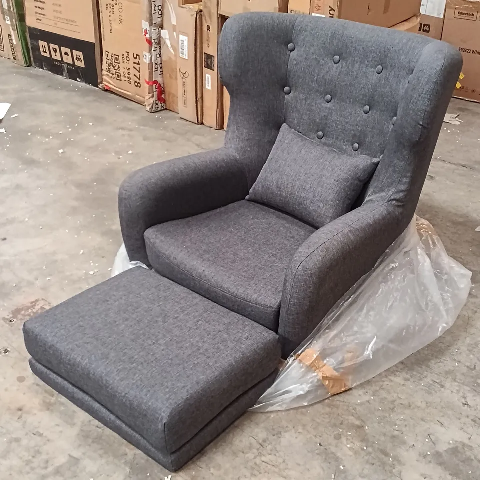 WRAPPED ARMCHAIR WITH FEET - GREY (1 BOX)