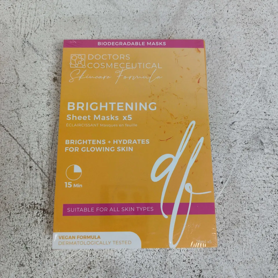 DOCTORS COSMECEUTICAL BRIGHTENING SHEET MASKS X5