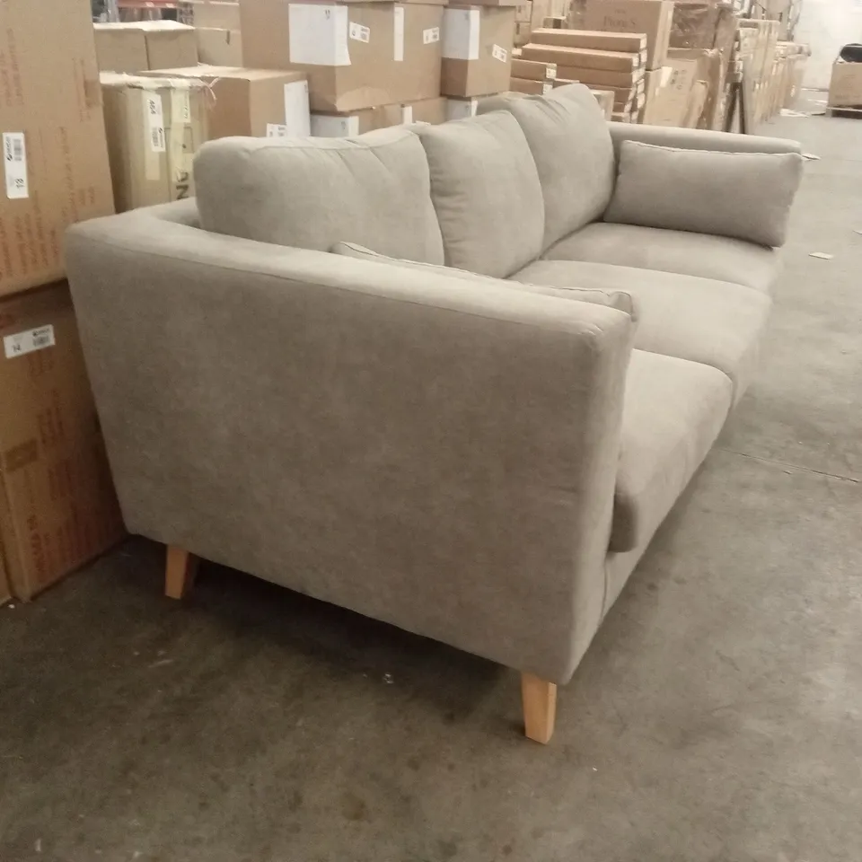 DESIGNER 3 SEATER SOFA - GREY FABRIC