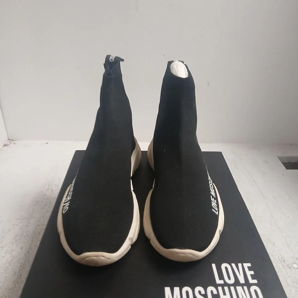 LOVE MOSCHINO SOCK SNEAKERS – BLACK, UK 6 (EU 39)