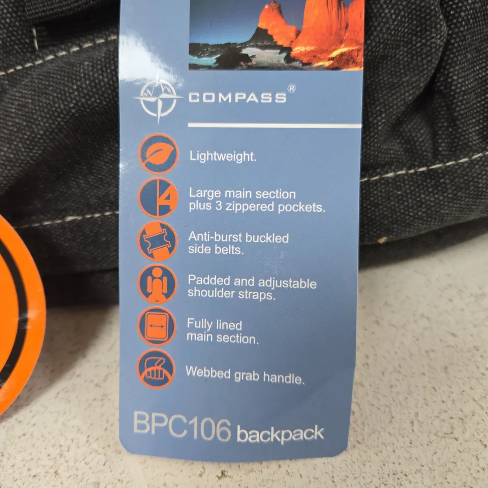 COMPASS BPC106 BACKPACK – PADDED LAPTOP/TABLET SLEEVE