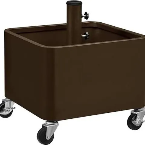 BOXED YAHEETECH 330LB CAPACITY FILLABLE UMBRELLA BASE STAND, PORTABLE METAL PATIO UMBRELLA OUTDOOR HOLDER - BROWN (1 BOX)