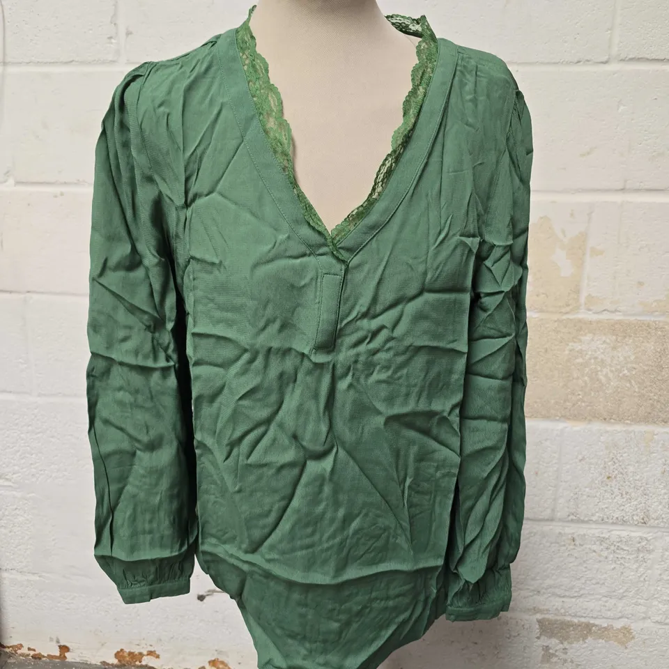 MONSOON TUNIC TOP - GREEN - SIZE SMALL