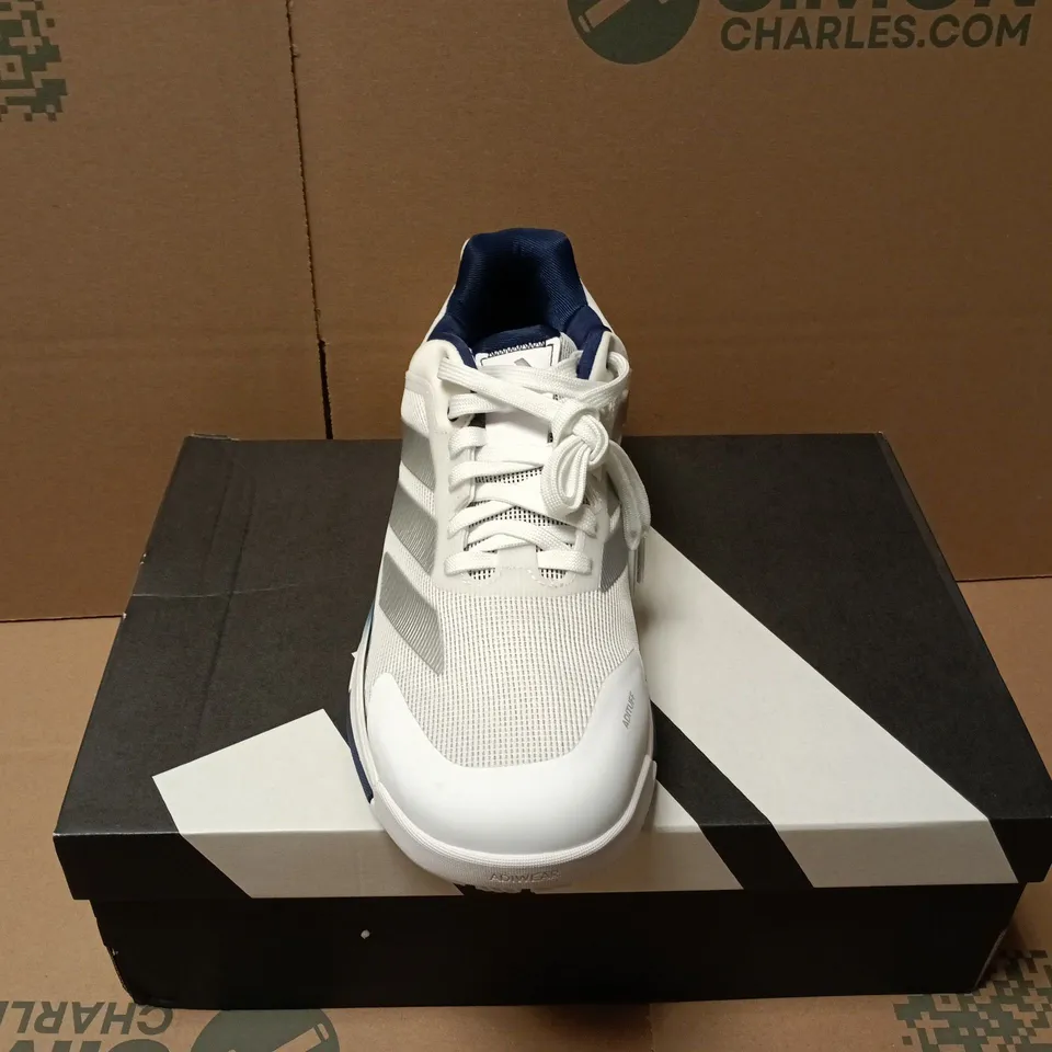 BOXED PAIR OF ADIDAS CRAZYQUICK BOOST PADEL MENS TRAINERS IN WHITE - UK 11