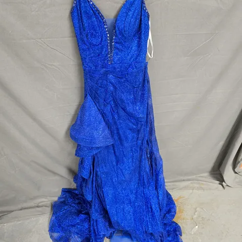 WOMENS NAVY BLUE GLITTER OCCASSIONAL DRESS - SIZE 6