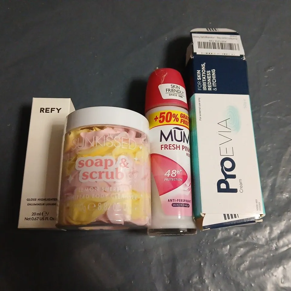 APPROXIMATELY 15 ASSORTED HEALTH & BEAUTY PRODUCTS TO INCLUDE REFY, SOAP AND SCRUB AND DEODORANTS 