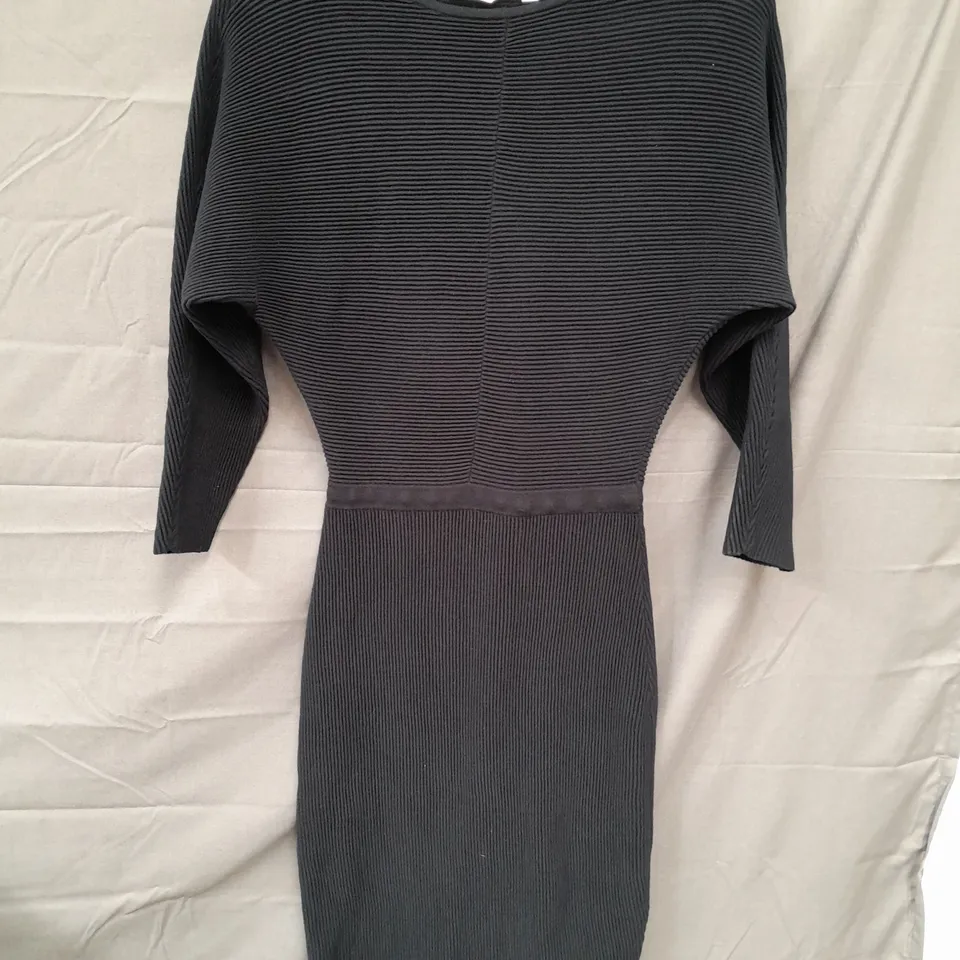 DANNII MINOGUE PETITES BLACK RIBBED DRESS SIZE XS