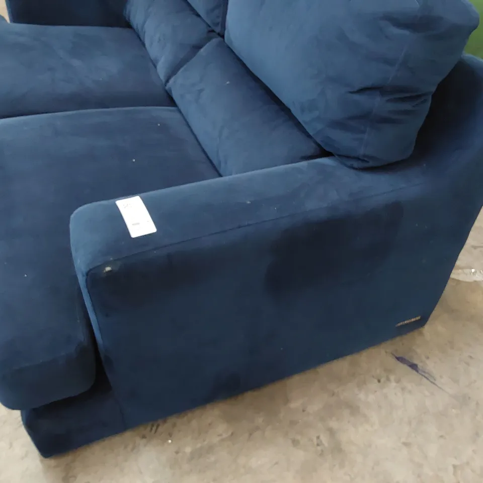 QUALITY BRITISH DESIGNER LOUNGE Co. ROMILEY 2.5 SEATER SOFA MIDNIGHT INDIGO PLUSH FABRIC 