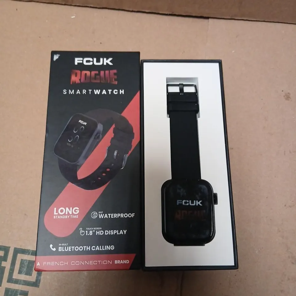 FCUK ROGUE SMARTWATCH – BLACK SILICONE STRAP, BOXED
