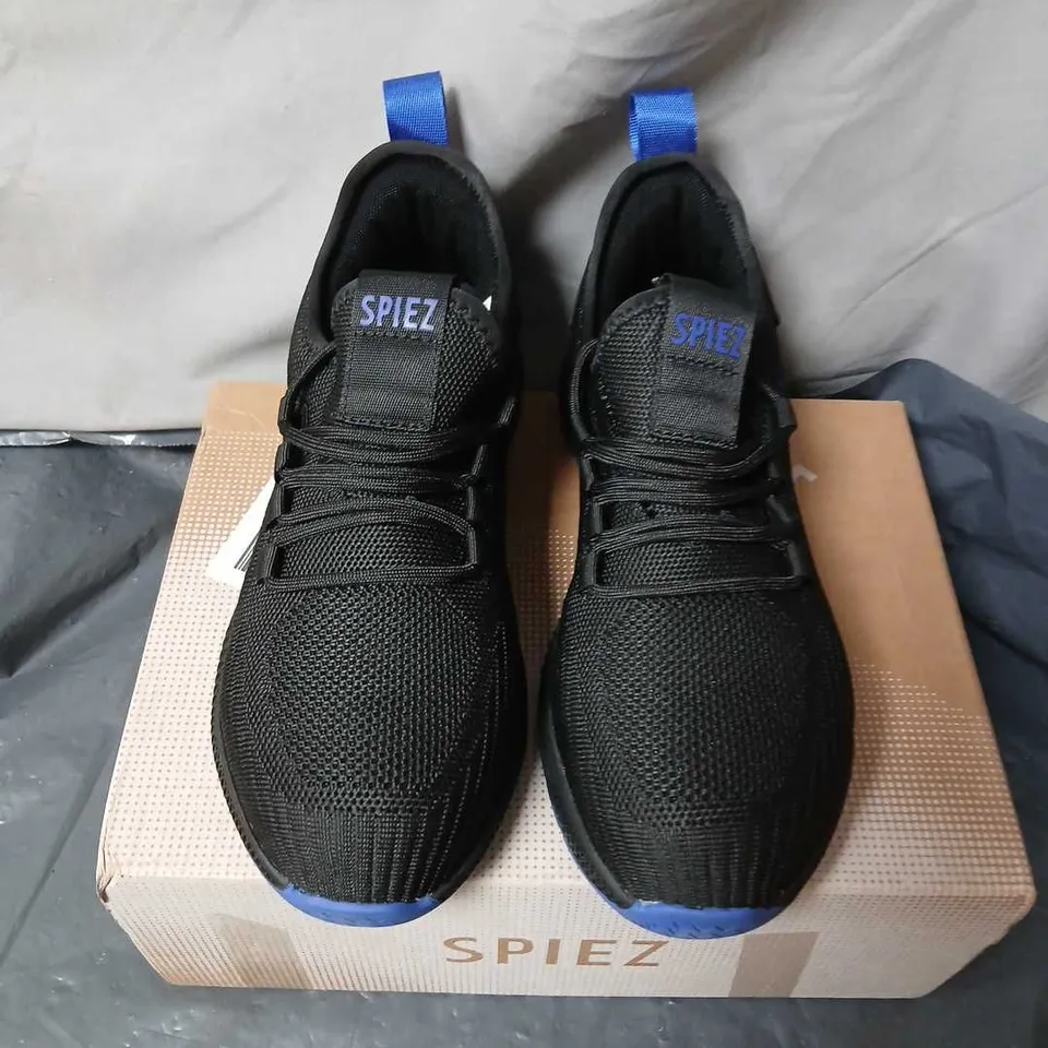SPIEZ UNISEX SAFETY TRAINERS – BLACK/BLUE UK 3.5