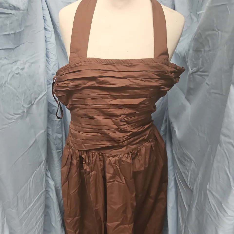 NOBODYS CHILD LILAH MIDI DRESS – BROWN - UK SIZE 12