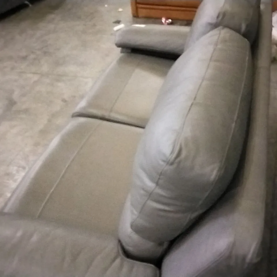 QUALITY BRITISH DESIGNED & MANUFACTURED G PLAN ELEPHANT GREY LEATHER 3 SEATER SOFA 