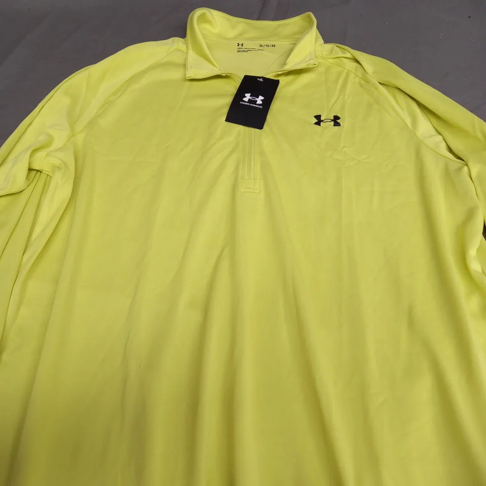 UNDERARMOUR NEON LOOSE TRAINING QUATER ZIP - XL