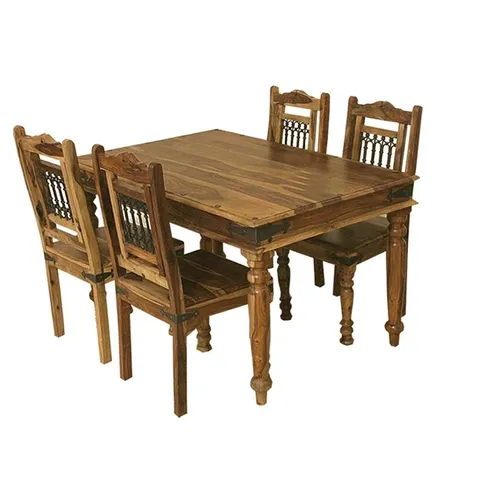 BOXED SOLID WOOD DINING TABLE