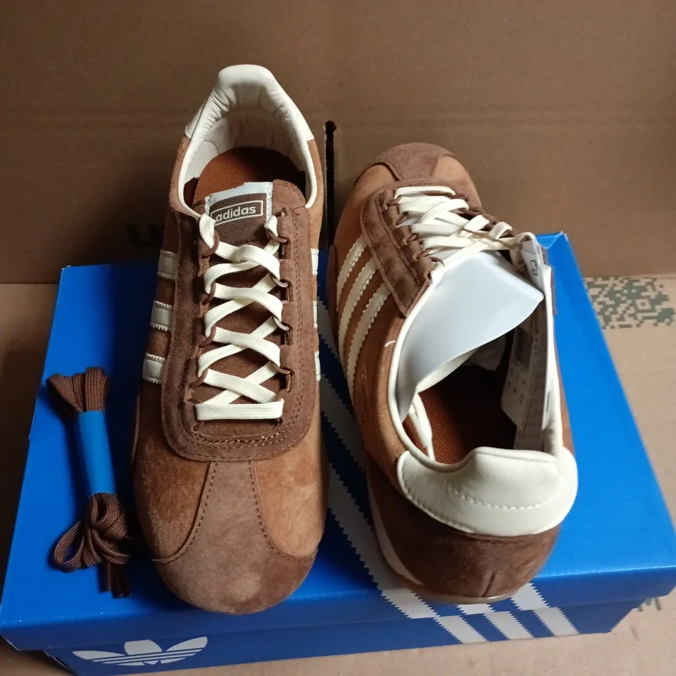 ADIDAS ORIGINALS SL 72 PT BROWN SUEDE SNEAKERS – UK 10