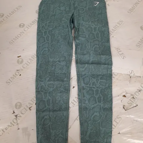 GYMSHARK TEAL STRETCH LEGGINGS - XS