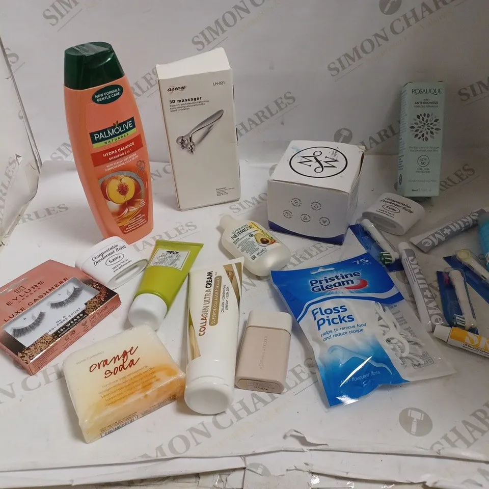LOT OF APPROX 20 ASSORTED HEALTH AND BEAUTY PRODUCTS TO INCLUDE SKIN AND ME SUNCREAM, EYLURE EYELASHES, ROSALIQUE ANTI-REDNESS