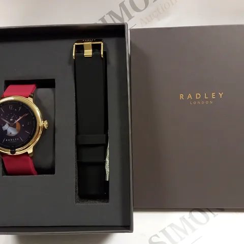 BOXED RADLEY SERIES 7 SMART WATCH WITH RED OR BLACK STRAP