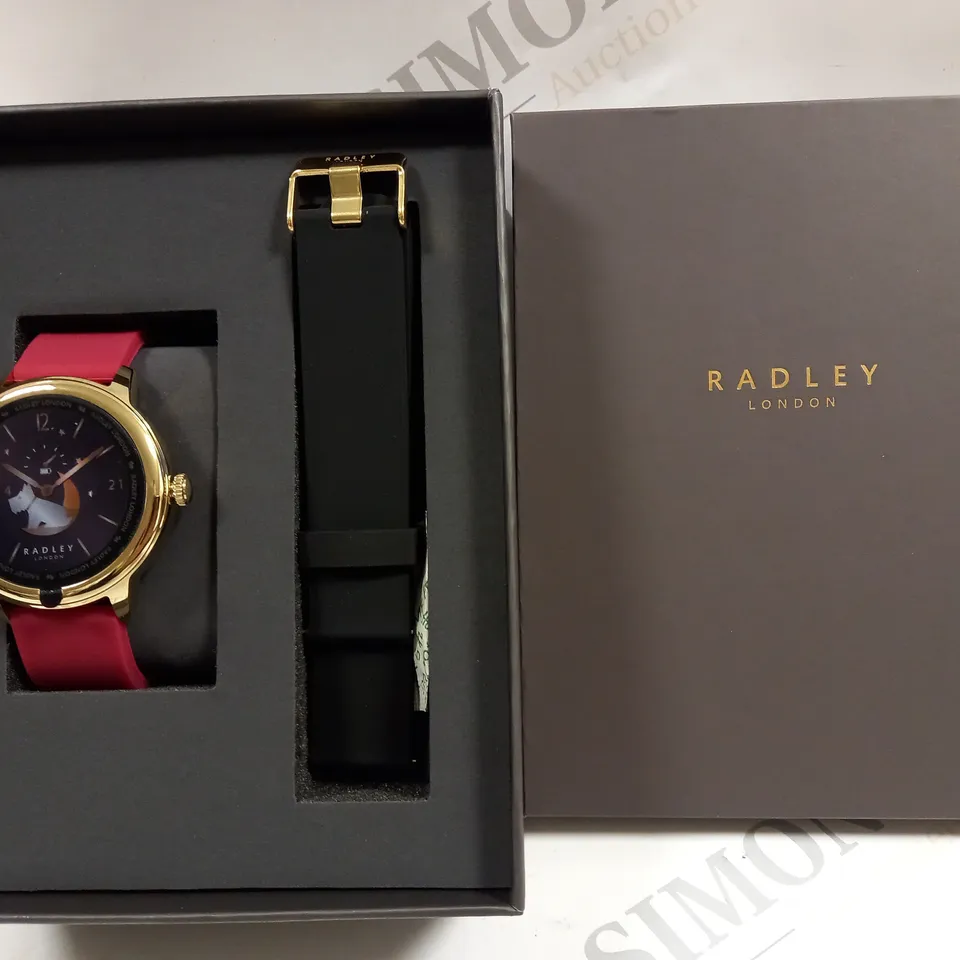 BOXED RADLEY SERIES 7 SMART WATCH WITH RED OR BLACK STRAP