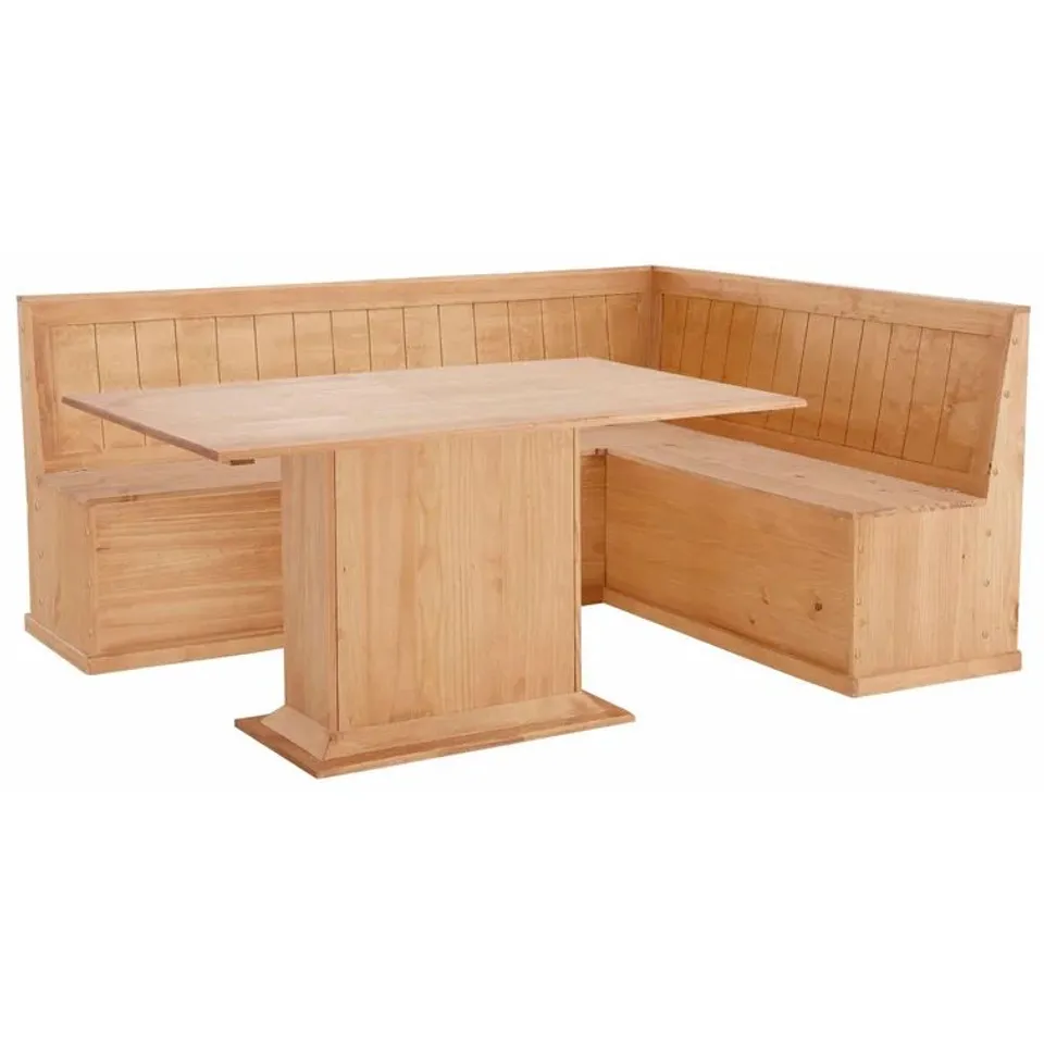 BOXED ROSA PINE SOLID WOOD PEDESTAL DINING TABLE (1 BOX)
