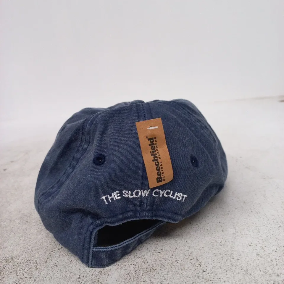 BEECHFIELD BLUE DENIM CAP WITH 'THE SLOW CYCLIST' EMBROIDERY