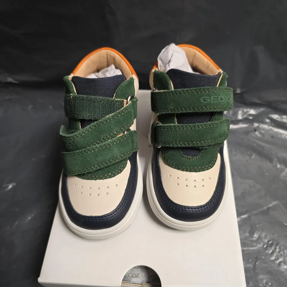 GEOX B BIGLIA B.A. NAPPA+SUEDE KIDS' TRAINERS – UK 6 (EU 23) – VELCRO