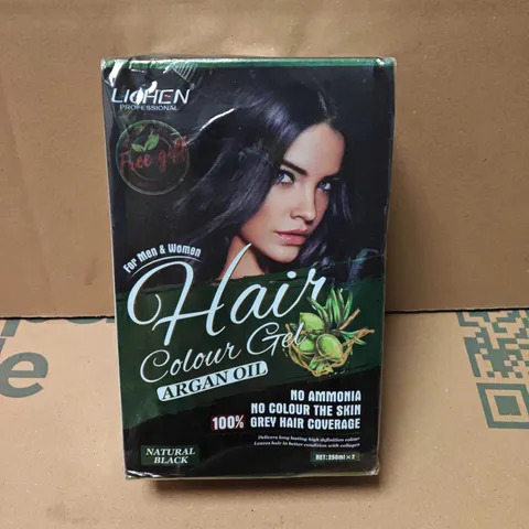 SEALED HAIR COLOUR GEL WITH ARGAN OIL – NATURAL BLACK, 2 X 250ML BOXES