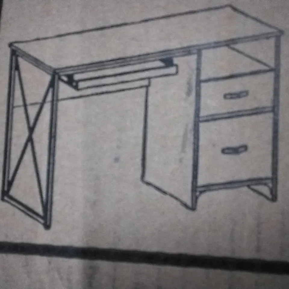 BOXED LABELLE COMPUTER DESK RUSTIC BROWN 