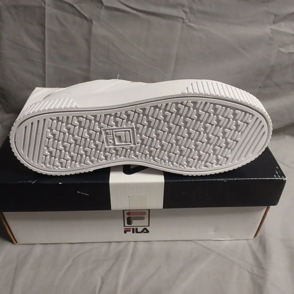 BOXED PAIR OF FILA White Platform Sneakers - UK SIZE 2.5
