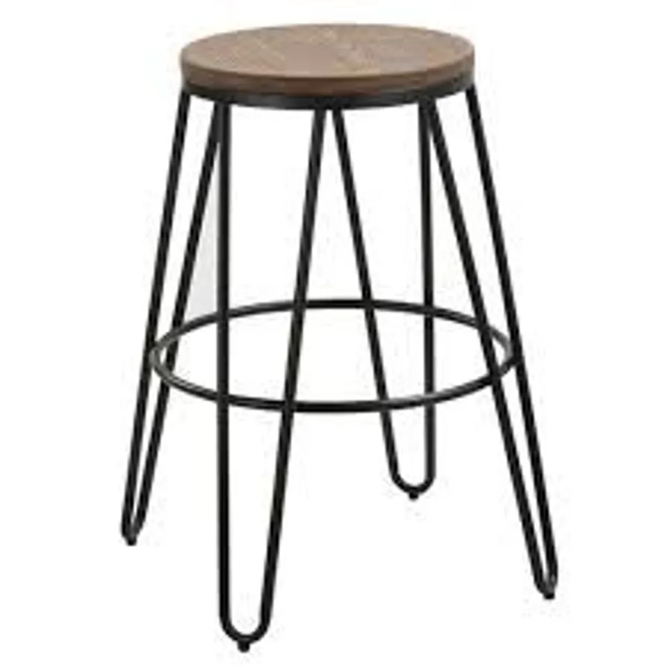 BOXED HOMESDIRECT365 BLACK METAL BAR STOOL