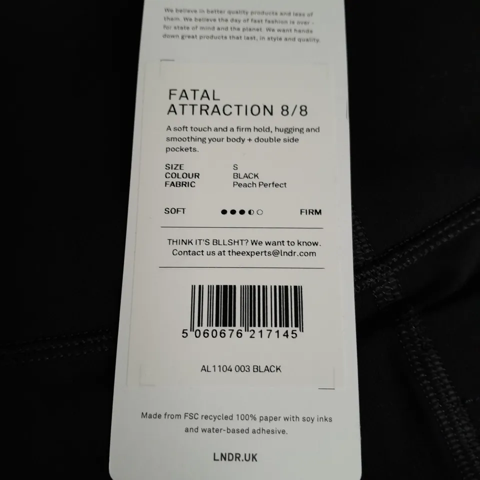 LNDR FATAL ATTRACTION 8/8 LEGGINGS IN BLACK - S