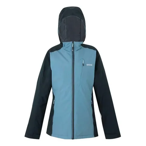BRAND NEW REGATTA WOMENS HIGHTON STRETCH IV WATERPROOF PADDED COAT - NAVY  / CORONET BLUE  - UK SIZE 8