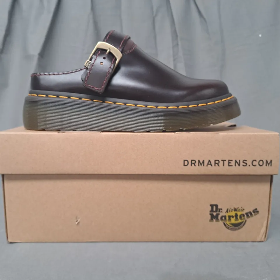 BOXED PAIR OF DR MARTENS LAKETEN SHOES IN DEEP CHERRY UK SIZE 5