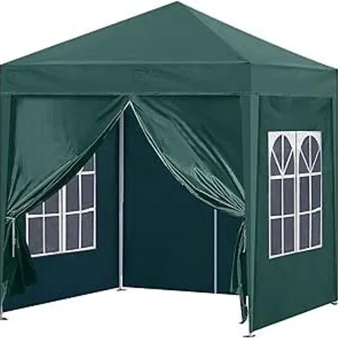 BOXED PORTABLE HEAVY DUTY POP UP GARDEN GAZEBO - GREEN