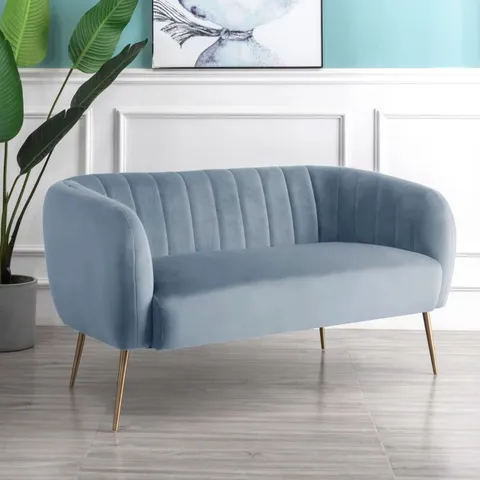 BOXED AYLIN 2 SEATER LOVESEAT - LIGHT BLUE