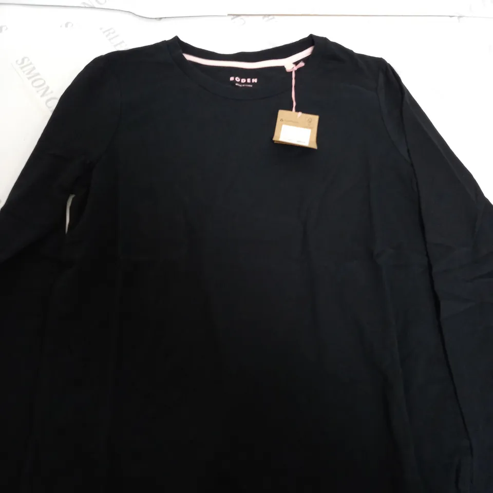 BODEN BLACK PLAIN T-SHIRT - S