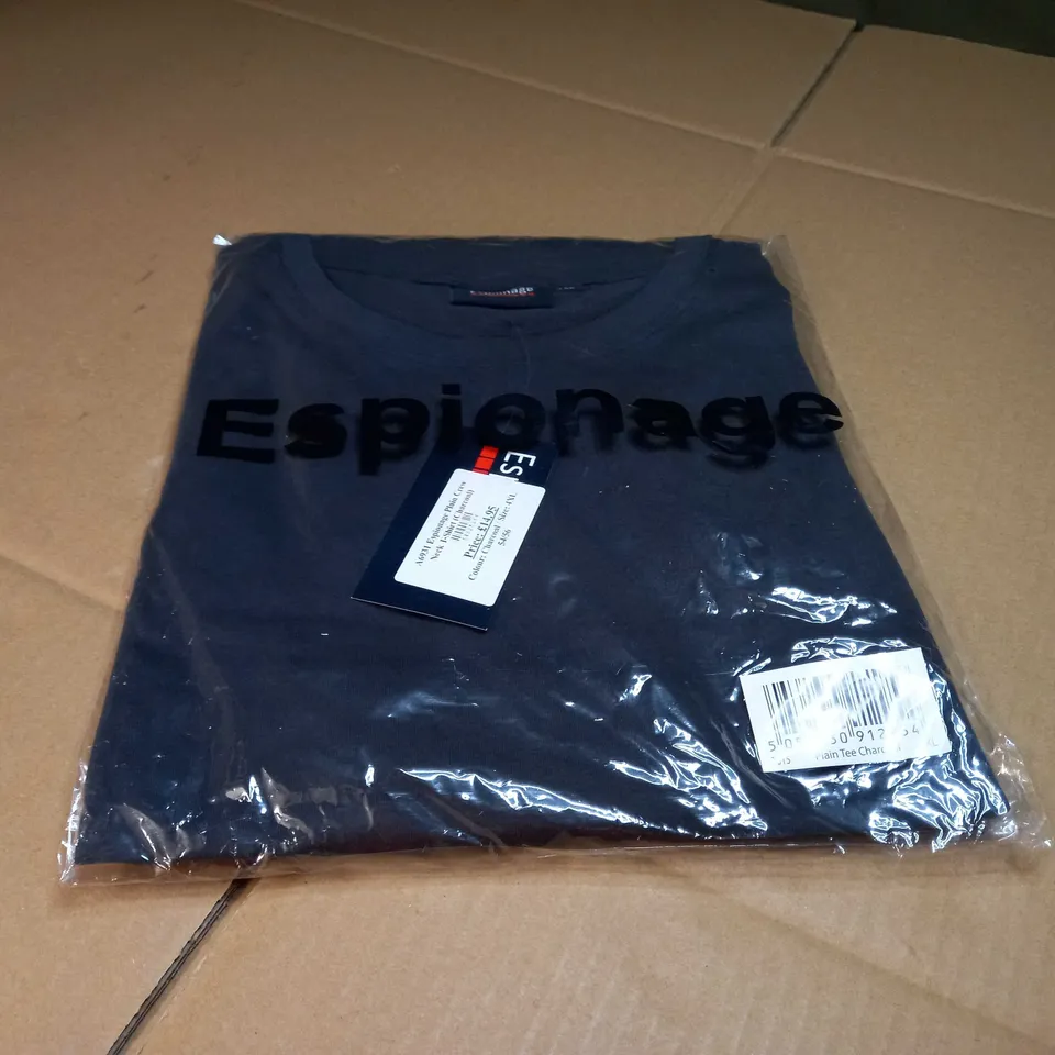 PACKAGED ESPIONAGE CHARCOAL PLAIN TEE - 4XL