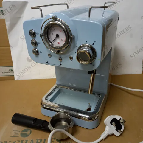 SWAN RETRO PUMP ESPRESSO COFFEE MACHINE - BLUE