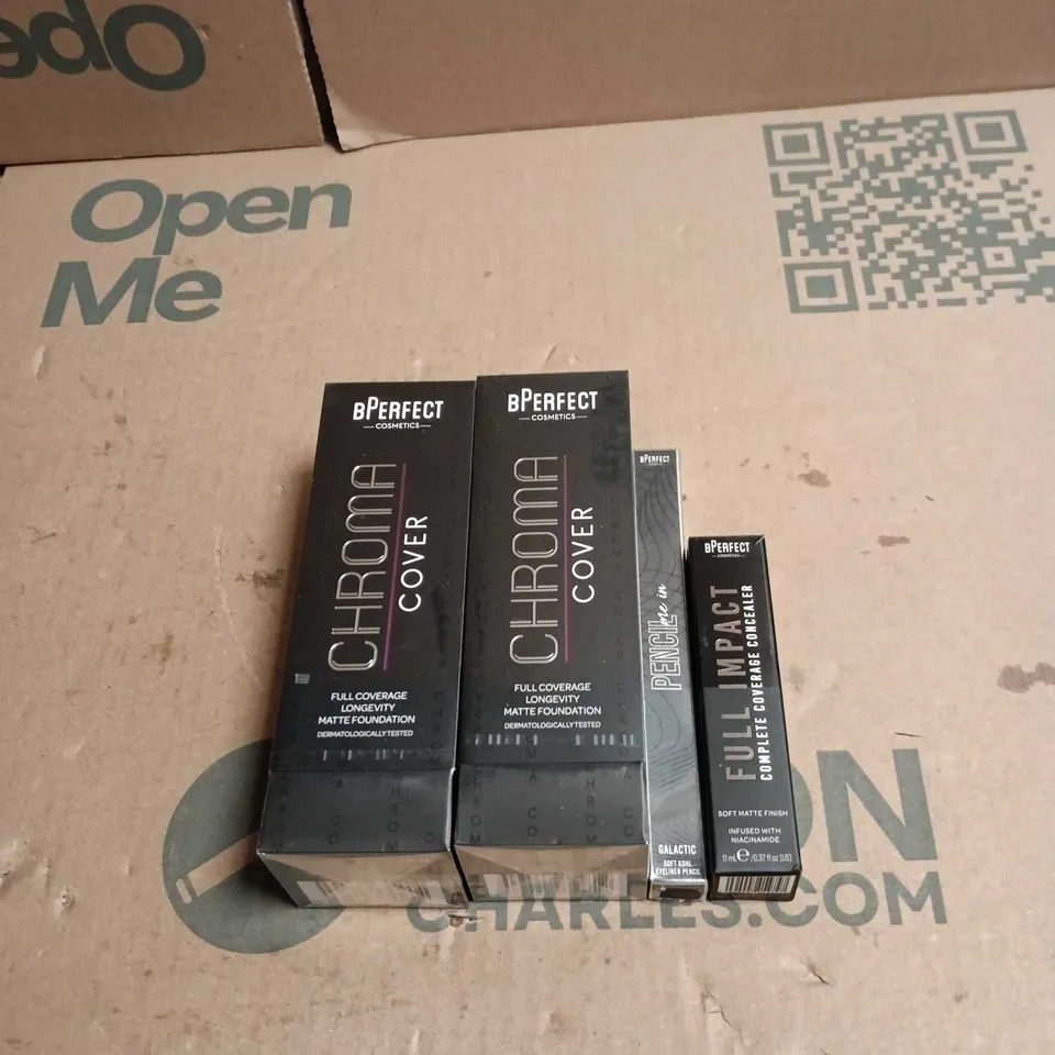 4 X ASSORTED BPERFECT COSMETIC ITEMS TO INCLUDE MATTE FOUNDATION, FULL IMPACT COMPLETE COVERAGE CONCEALER ETC