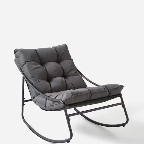 LUCIA PADDED ROCKING CHAIR IN CHARCOAL - COLLECTION ONLY