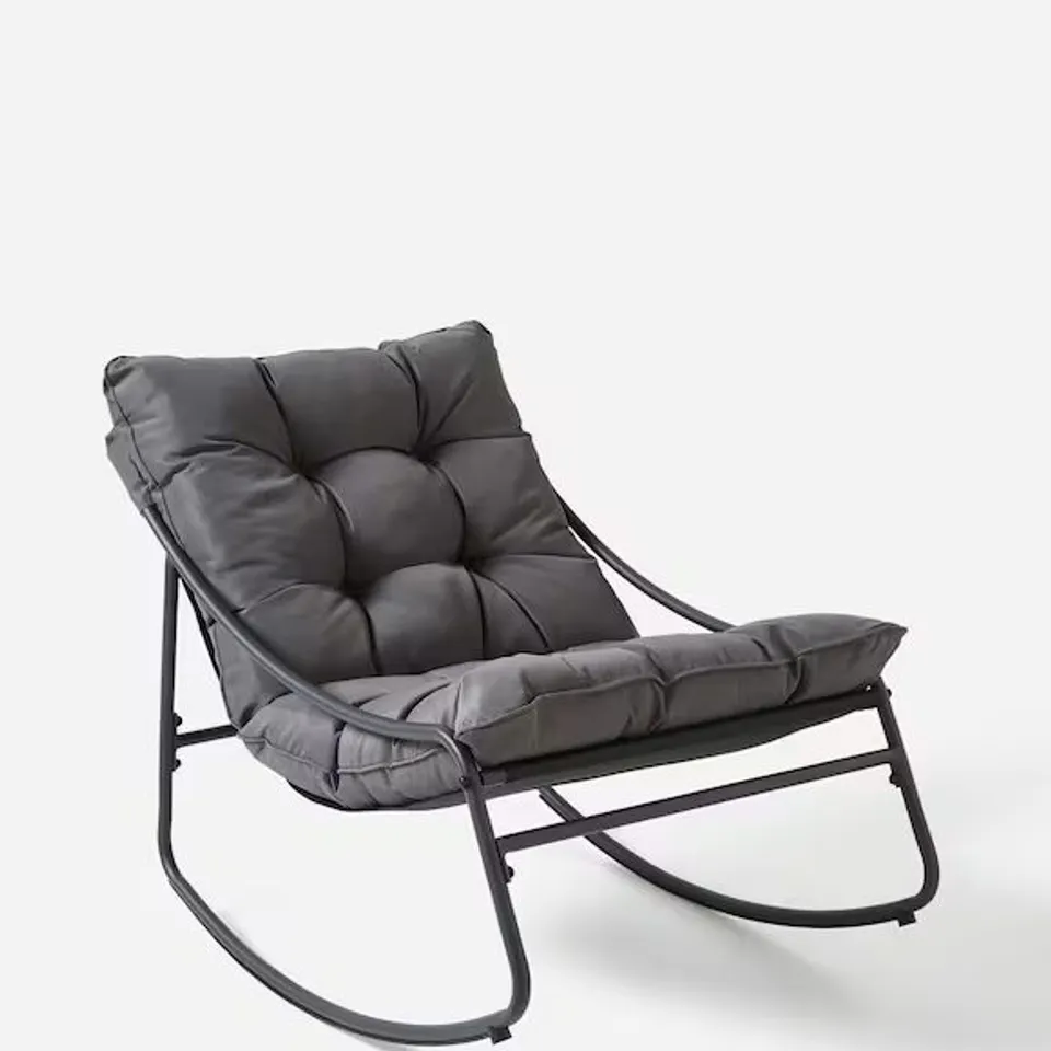 LUCIA PADDED ROCKING CHAIR IN CHARCOAL - COLLECTION ONLY