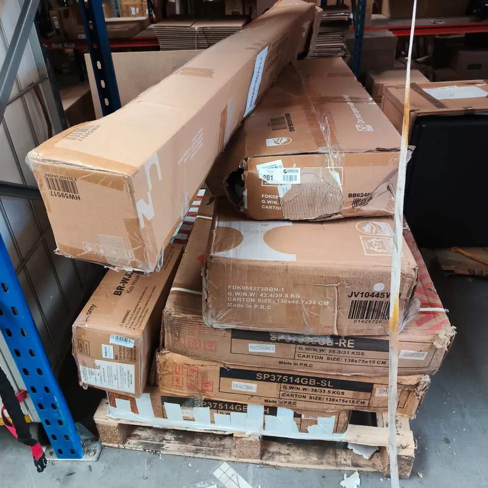 PALLET OF ASSORTED FURNITURE PART AND ACCESSORIES 