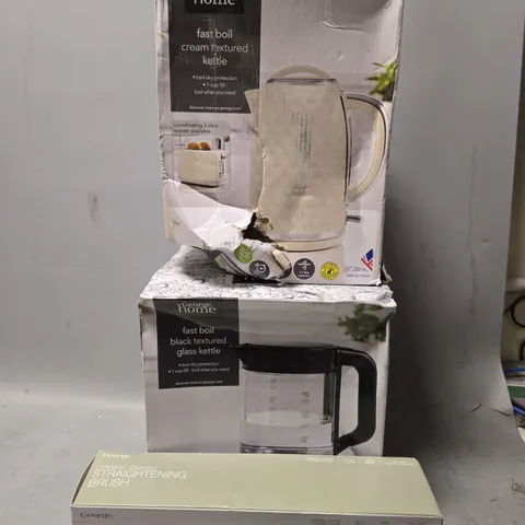BOX OF APPROXIMATELY 6 ASSORTED ITEMS TO INCLUDE -FAST BOIL KETTLE, STRAIGHTENING BRUSH ETC